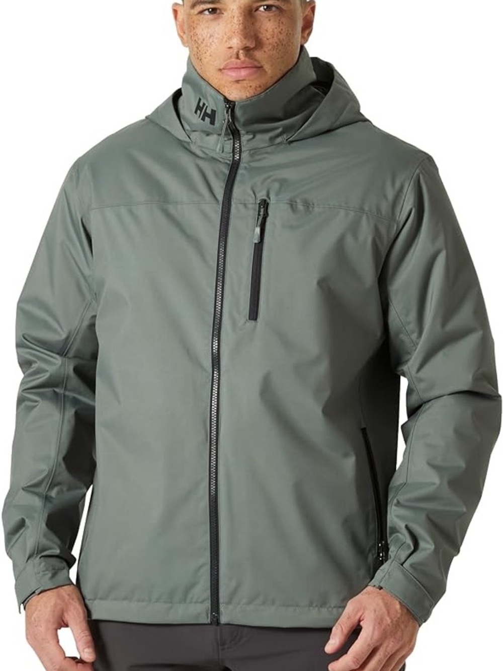 Helly Hansen Men’s Crew Hooded Jacket 2.0 in Grey Cactus | 2XL